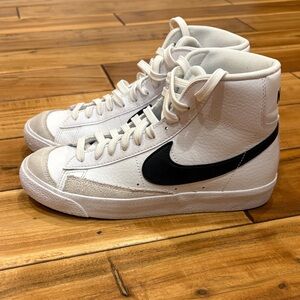 Nike White and Black High-Tops Blazers